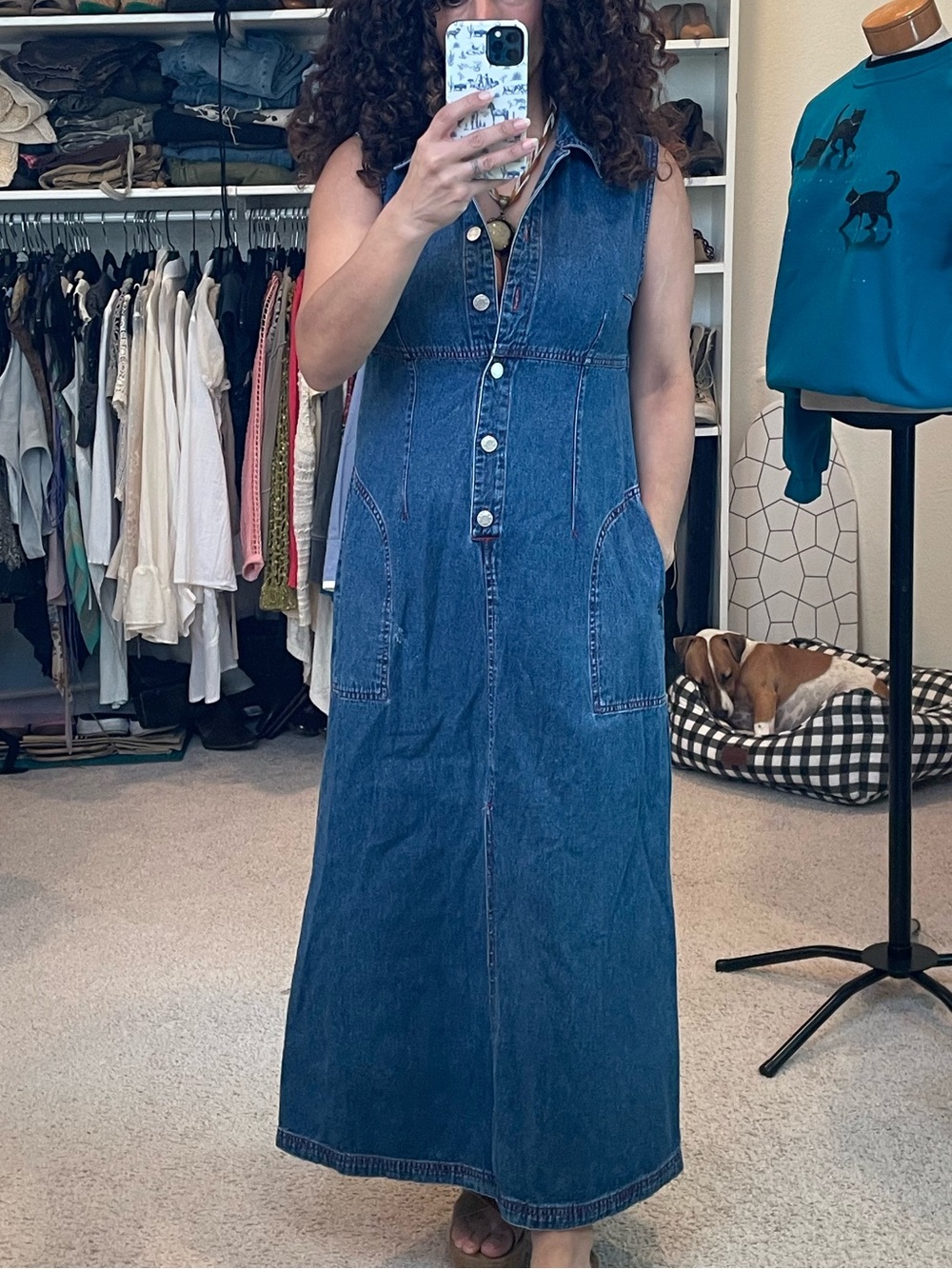 Vintage Baccini maxi denim dress Size S